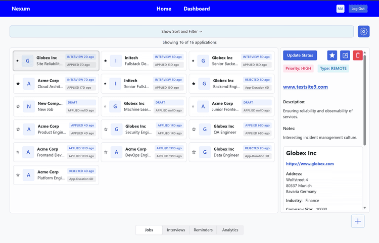 App dashboard preview